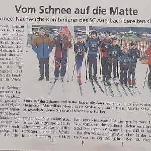 Vom Schnee auf die Matte - Minischanzentournee: Nachwuchs-Kombinierer SC Auerbach bereiten sich aufs Finale vor